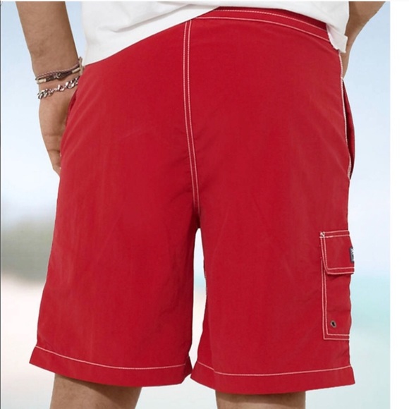 Polo by Ralph Lauren red and white swim shorts. - Picture 2 of 8